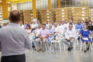 New Latvijas finieris warehouse building opening ceremony